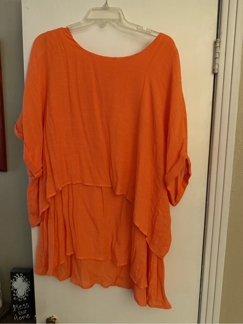 Umgee Bright Orange Layered Tunic Top